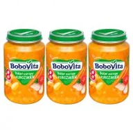 Dania dla dzieci - BoboVita Obiadek Bukiet warzyw z kurczakiem po 8 miesiącu Zestaw 3 x 190 g - miniaturka - grafika 1