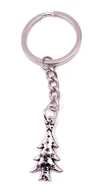 Ozdoby bożonarodzeniowe - Breloczek do kluczy Onwomania Choinka srebrna metalowa zawieszka charms - miniaturka - grafika 1