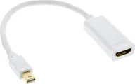 Złącza, przejściówki, adaptery - InLine DisplayPort Mini - HDMI biały 17193K - miniaturka - grafika 1