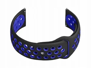 Pasek gumowy do smartwatch U11 czarny/granat 20mm - Akcesoria do zegarków - miniaturka - grafika 1