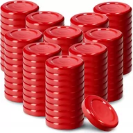 Pojemniki kuchenne - Metalowe wieczka do słoików i butelek Falla 100 szt. 43mm czerwone - miniaturka - grafika 1