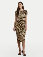 Sukienki - LAUREN RALPH LAUREN Sukienka koktajlowa 200973604001 Beżowy Slim Fit - miniaturka - grafika 1