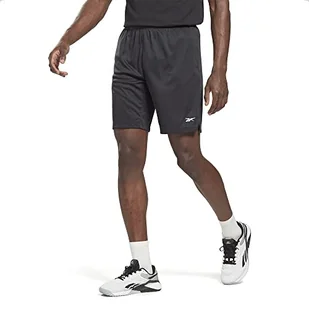 Reebok Męskie szorty z dzianiny, czarne, 2XL, Nocna czerń, XXL - Spodenki damskie - miniaturka - grafika 1