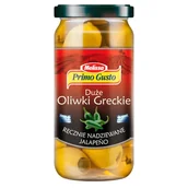 Warzywa w marynacie - Primo Gusto Melissa Duże oliwki greckie ręcznie nadziewane jalapeño 240 g - miniaturka - grafika 1
