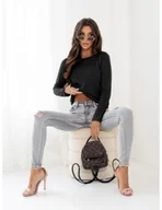 Bluzki damskie - Klasyczna dzianinowa bluzka sweter NOAM - czarna - miniaturka - grafika 1