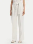 Spodnie damskie - BOSS Spodnie materiałowe Tapiana 50479405 Écru Relaxed Fit - miniaturka - grafika 1