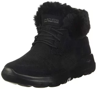 Botki damskie - Skechers Girl's go Joy botki, Czarne czarne zamszowe wykończenie Bbk, 36 EU - grafika 1