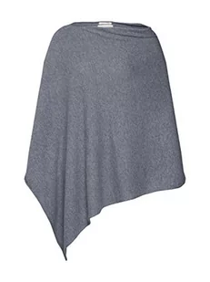 Part Two damski trójkątny ponczo Crew Neck asysymetryczna wełniana mieszanka bioder, Medium Grey Melange, rozmiar uniwersalny - Kurtki damskie - miniaturka - grafika 1