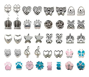 Zestaw Do Tworzenia Robienia Biżuterii, Bransoletek, Charmsy, Zawieszki, Koraliki NIEBIESKO-RÓŻOWY MIX + Etui - Masy plastyczne - miniaturka - grafika 12