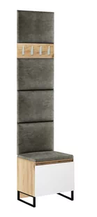 Zestaw Mebli Do Przedpokoju Megan 1PP4 Dąb Złoty+Biały/Panele Szare - Meble do przedpokoju - miniaturka - grafika 1