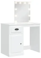 Toaletki - Biała toaletka z lustrem z lampkami led C4-F73 - miniaturka - grafika 1