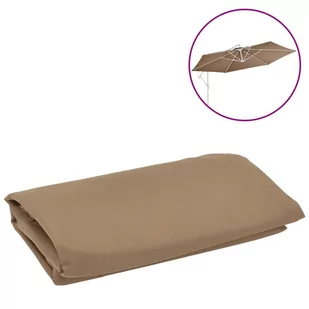 vidaXL Zamienne pokrycie parasola ogrodowego, kolor taupe, 350 cm 313815 - Parasole ogrodowe - miniaturka - grafika 5