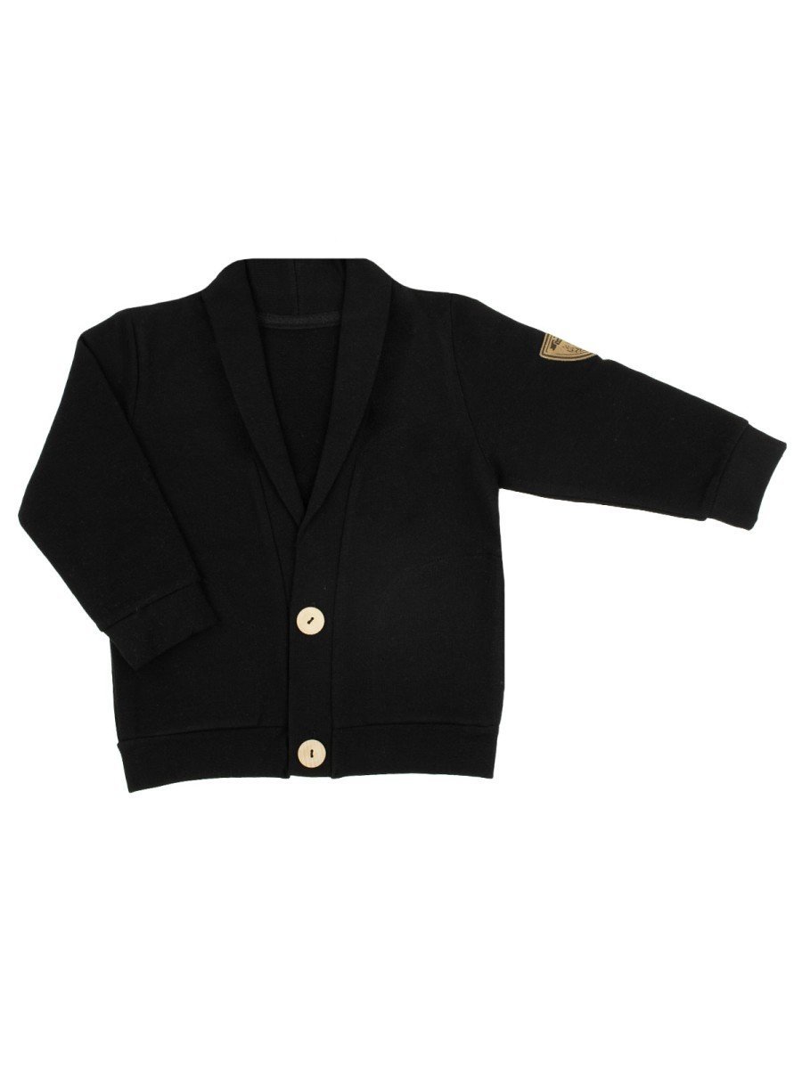 Chłopięca bluza dresowa zapinana na guziki czarna Nicol,r.104