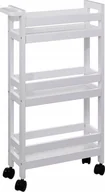 Półki łazienkowe - 5five Bardzo wąski regał łazienkowy na kółkach, 3 półki, szer. 15 cm - miniaturka - grafika 1