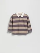 Bluzki dla niemowląt - Reserved - Bawełniany longsleeve polo - brązowy - miniaturka - grafika 1