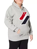 Bluzy damskie - Superdry Damska bluza z kapturem z logo Che Os Hood, Grey Slub Grindle, M-L - miniaturka - grafika 1