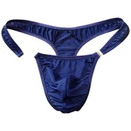 Majtki męskie - Męskie Stringi z Satyny Odpinane z Przodu - rozmiar Uniwersalny - miniaturka - grafika 1
