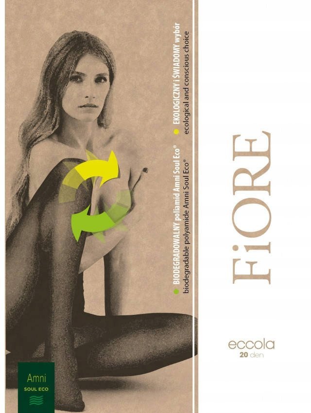 Rajstopy gładkie Fiore Eccola cienkie 20 den czarne duży rozmiar eko 5 XL