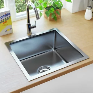 vidaXL Ręcznie robiony zlew kuchenny z sitkiem, stal nierdzewna - Zlewozmywaki - miniaturka - grafika 1