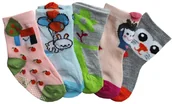 Skarpetki dla dzieci - ABS Antypoślizgowe Skarpetki Dziewczęce 5-PAR 0-6M - miniaturka - grafika 1