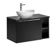 Szafki łazienkowe - Szafka z umywalką i regałem, Santa Fe, 80x46x46 cm, czarny, mat - miniaturka - grafika 1