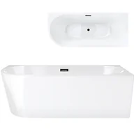 Wanny - Wanna narożna przyścienna 150 cm Intero Corsan Prawa korek klik-klak czarny - miniaturka - grafika 1