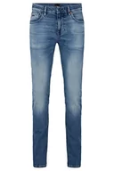 Spodenki męskie - BOSS Męskie spodnie dżinsowe, średni niebieski, 4032 - miniaturka - grafika 1