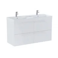 Szafki łazienkowe - ROCA A851915806 ELLA Zestaw łazienkowy UNIK 120 cm z 4 szufladami, biały połysk - miniaturka - grafika 1