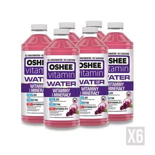 6x OSHEE Vitamin Water witaminy i minerały winogrona - dragonfruit 1100 ml - Soki i napoje niegazowane - miniaturka - grafika 1