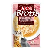 Mokra karma dla kotów - Karma dla kota INABA Ciao Broth Kurczak z łososiem 40 g - miniaturka - grafika 1