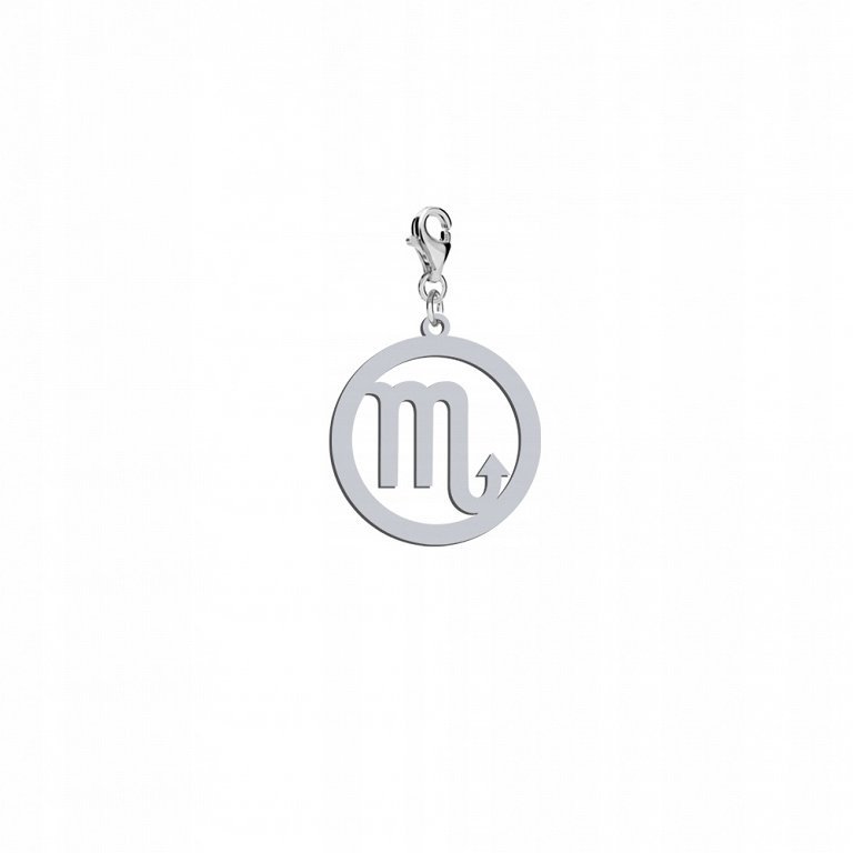 Srebrny Charms Znak zodiaku SKORPION DEDYKACJA