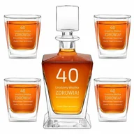 Karafki - Karafka do whisky pyramid z 4 szklankami capitol i grawerem - miniaturka - grafika 1