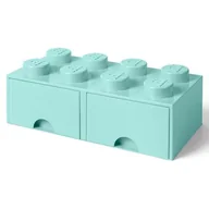 Pojemniki na zabawki - Lego POLTOP POLTOP Pojemnik z szufladkami Brick 8 bladoniebieski - miniaturka - grafika 1