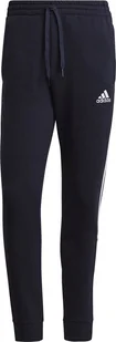 Adidas Spodnie męskie adidas Essentials Tapered Cuff 3 Stripes granatowe GK8977 S - Spodnie sportowe męskie - miniaturka - grafika 1