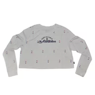 Bluzy damskie - Bluza damska Nike NBA N31 Courtside Longsleeve Crop T-shirt Birch Heather - DA6810-051-M - miniaturka - grafika 1