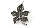 Broszki - SREBRNY LIŚĆ RETRO błyszcząca broszka - miniaturka - grafika 1