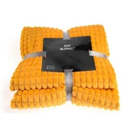 Koce - Haft Koc DIEGO musztardowy 150 cm x 200 cm - miniaturka - grafika 1