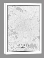 Obrazy i zdjęcia na płótnie - Paris mapa czarno biała - obraz na płótnie Wymiar do wyboru: 20x30 cm - miniaturka - grafika 1