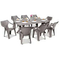 Meble ogrodowe - Bazkar Zestaw mebli na taras baltimore 8+1 : kolor - cappuccino BK-004549 - miniaturka - grafika 1