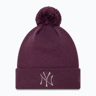 Czapki damskie - Czapka z daszkiem damska New Era Metallic Bobble Knit Beanie New York Yankees dark purple WYSYŁKA W 24H 30 DNI NA ZWROT - miniaturka - grafika 1