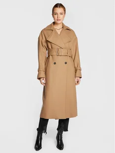 IRO Płaszcz wełniany Kealia AR037 Brązowy Regular Fit - Płaszcze damskie - miniaturka - grafika 1