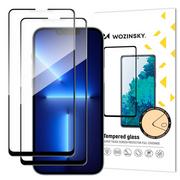 Szkła hartowane na telefon - Wozinsky zestaw 2x super wytrzymałe szkło hartowane Full Glue na cały ekran z ramką Case Friendly iPhone 13 Pro / iPhone 13 czarny hurtel-76891-0 - miniaturka - grafika 1