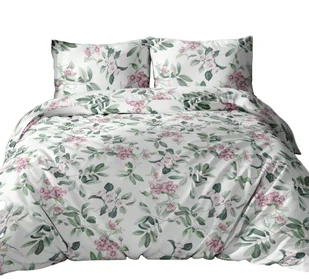 Pościel bawełniana 160x200 biała zielona pudrowa kwiaty zapinana na suwak KARO Bawełna Max - Pościel Pościel bawełniana 160x200 biała zielona pudrowa kwiaty zapinana na suwak KARO Bawełna Max - Pościel - miniaturka - grafika 1