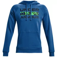 Bluzy sportowe męskie - Bluza dresowa sportowa męska Under Armour Rival Fleece Signature Hoodie - miniaturka - grafika 1