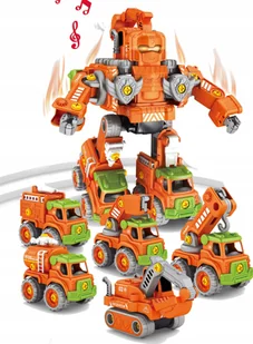 OWL-TECH AUTO ROBOT DO SKRĘCANIA 5w1 LED TRANSFORMER XXL ZABAWKA KONSTRYKCYJNA - Roboty dla dzieci - miniaturka - grafika 1