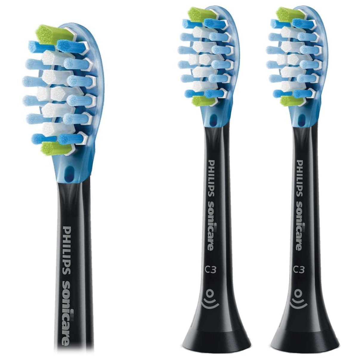 Końcówki soniczne PHILIPS HX9041/33, 2 szt. - czarne usuwanie płytki do szczoteczki Sonicare ProResults Plaque Defence kompatybilne wymienne główki