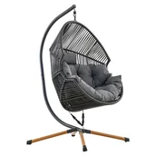Fotele ogrodowe wiszące - Fotel wiszący kokon Holand czarny Esti&Esta - miniaturka - grafika 1