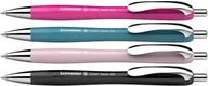 Długopisy - Schneider 132564 Slider Rave XB długopis (limitowana edycja specjalna, po 1 x czarny, power Pink, teal, Pearl, Made in Germany), 4 sztuki, kolor wkładu: niebieski - miniaturka - grafika 1