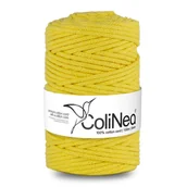 Półfabrykaty do biżuterii - ColiNea/Sznurek bawełniany z bawełnianym rdzeniem, pleciony, 5mm, 100m, jasny żółty - miniaturka - grafika 1