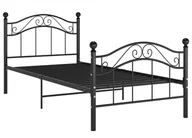 Łóżka - Metalowe czarne pojedyncze łózko 90x200 cm D9-Z08 - miniaturka - grafika 1